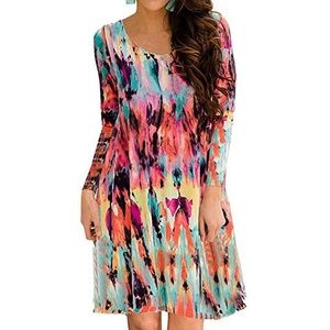 Bright & Fun Swing Tunic/Dress with Pockets!  XXL